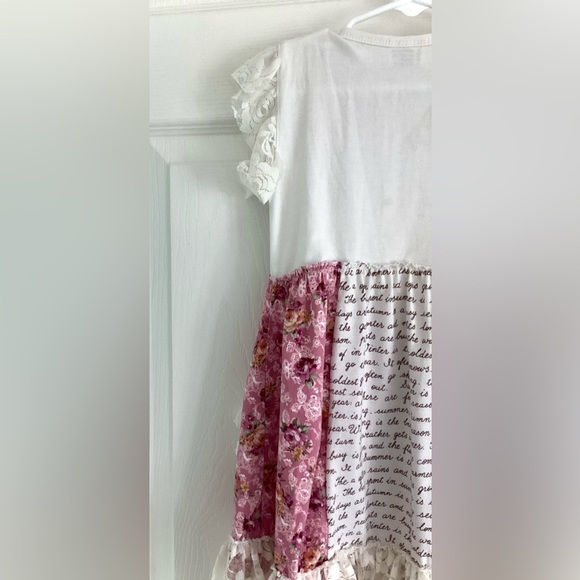 Cream Floral Dress with Rose Ivory Lace - Picture 7 of 16